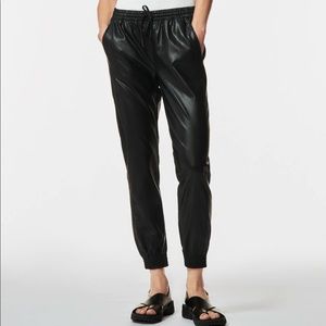 NWT Zara Faux Leather Jogger Black Medium